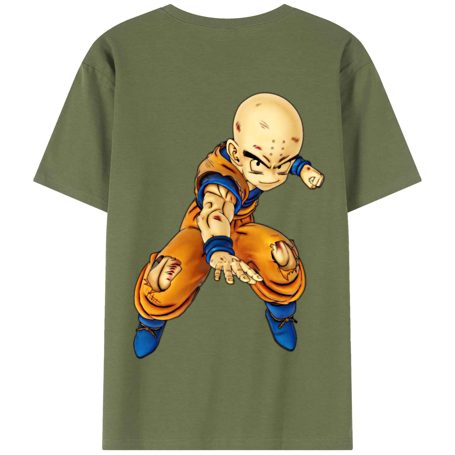 （画像用） ドラゴンボール クリリン DRAGON BALL krillin 綿100％半袖Tシャツ（背面プリント）